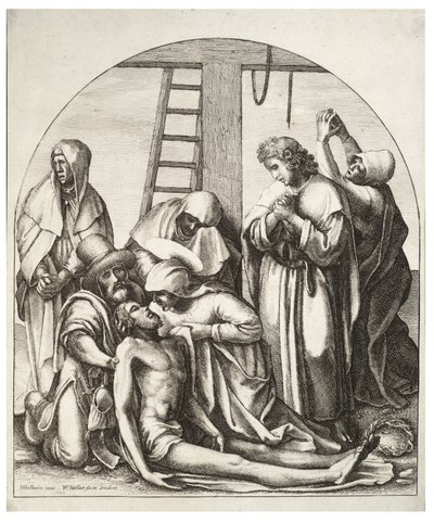 Kreuzabnahme, nach Holbein von Wenceslaus Hollar